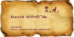 Kuczik Alfréda névjegykártya
